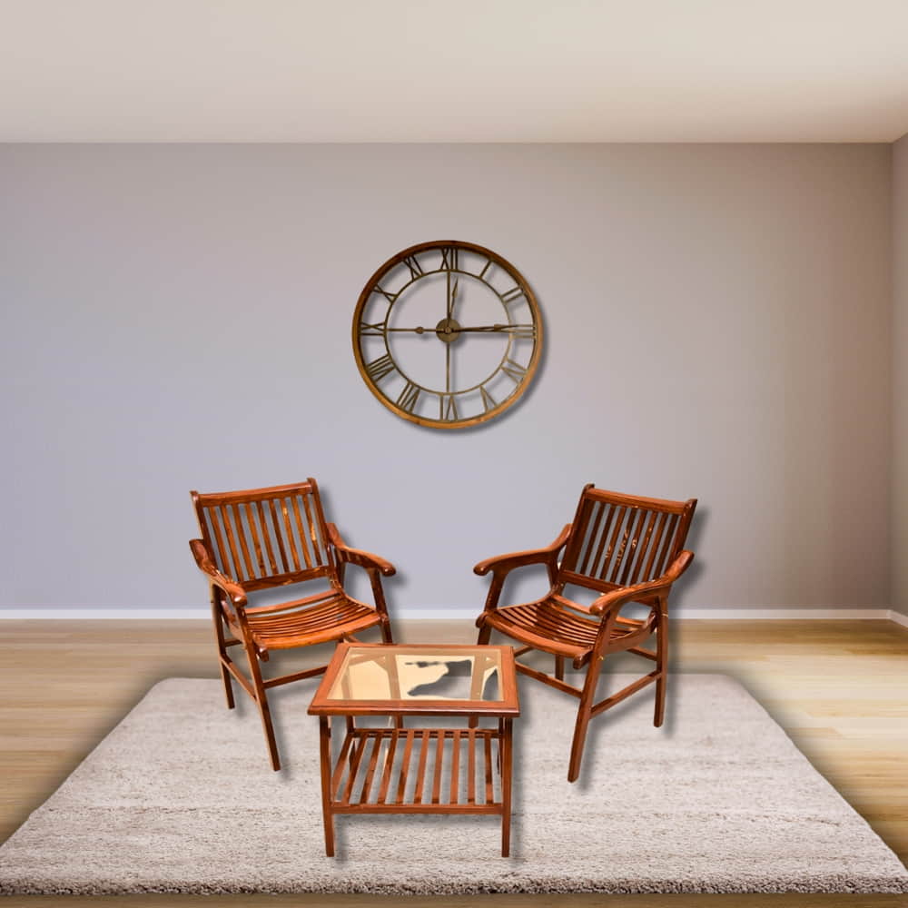 Long Sitting Back Care Posture Chairs - Solid Shisham Wood Foam Less Chairs